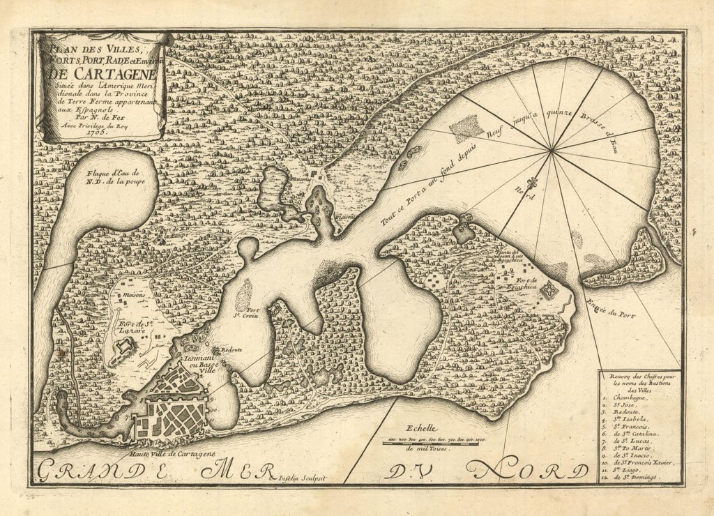Plan des Villes Forts Port Rade et environ de Cartagene
