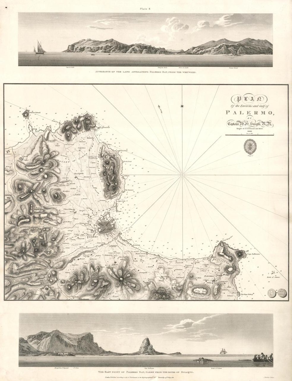 Plan of the Environs and Gulf of Palermo,.
