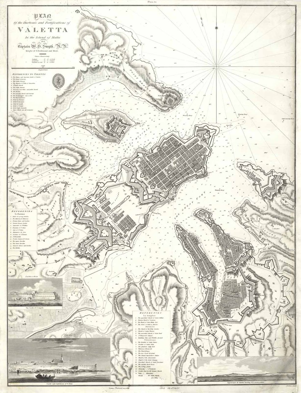 Plan of the Harbours and Fortifications of Valetta in the …