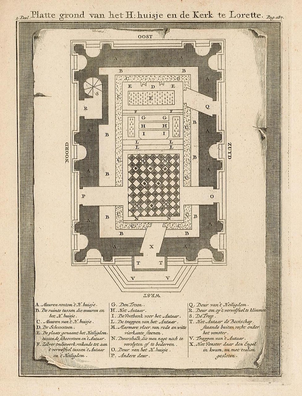 Platte grond van het H: huisje en de Kerk te …