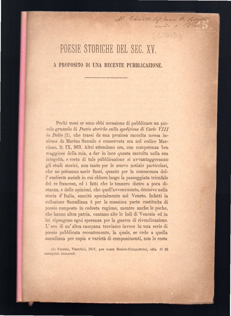 Poesie storiche del sec. XV