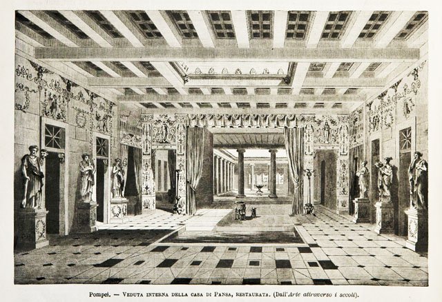 Pompei.- Veduta interna della casa di Pansa, restaurata
