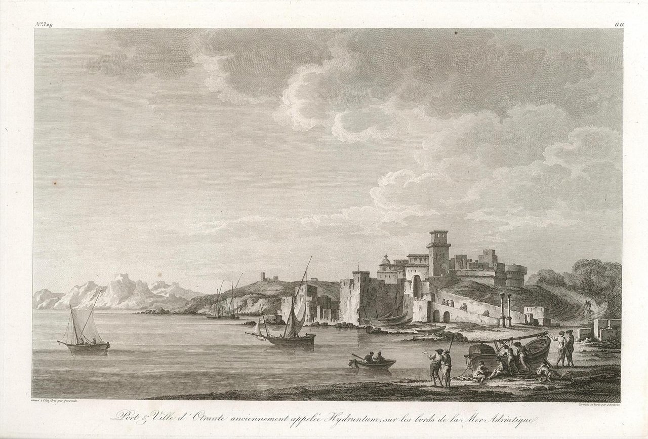 Port et Ville d'Otrante, anciennement appellée Hydruntum, sur les bord …
