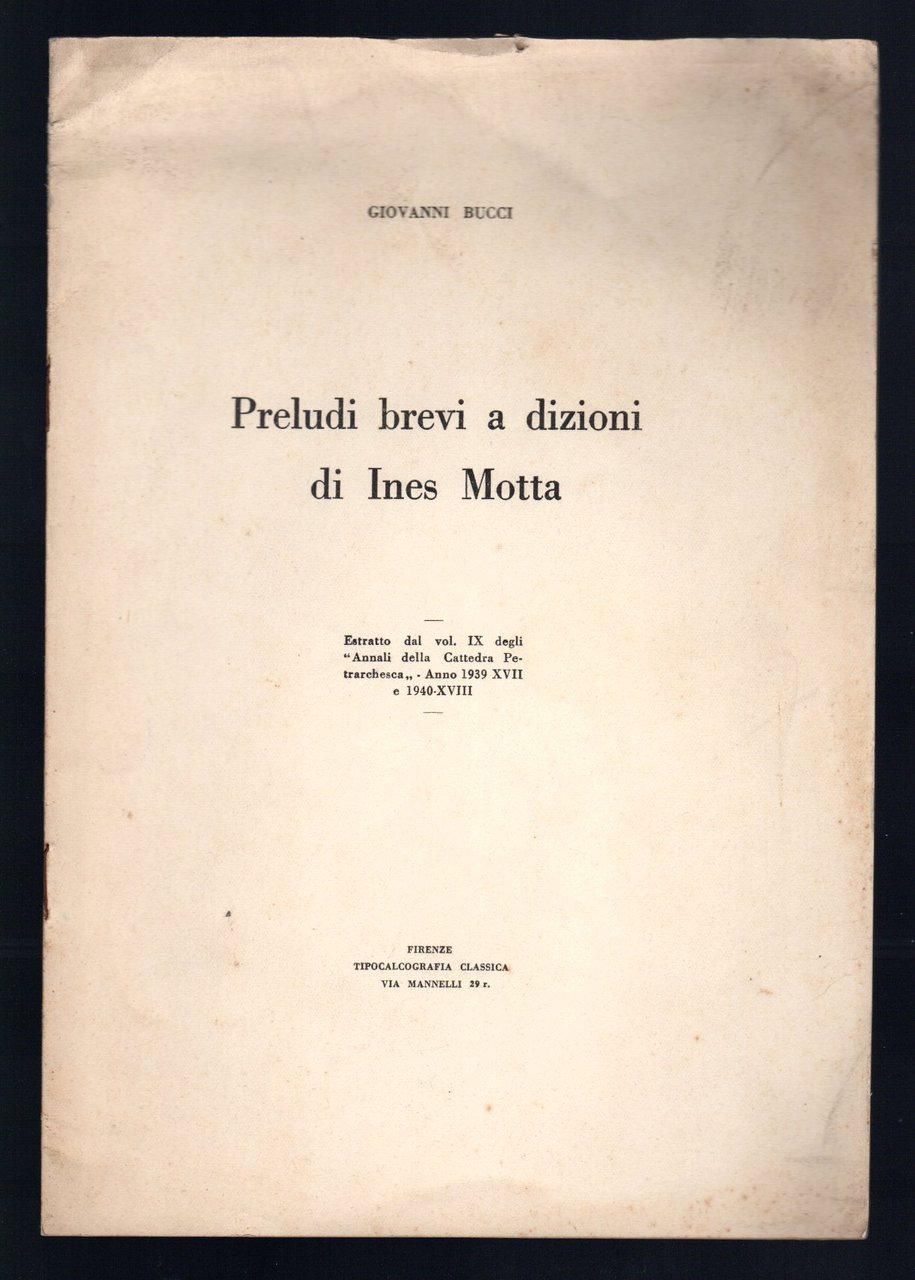 Preludi brevi a dizioni di Ines Motta