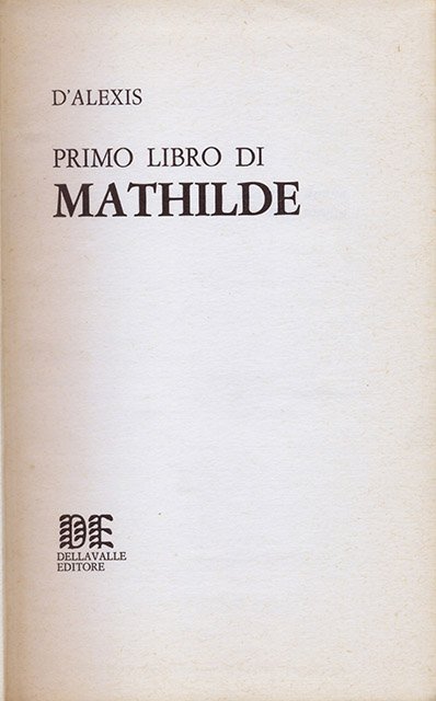 Primo Libro di Mathilde