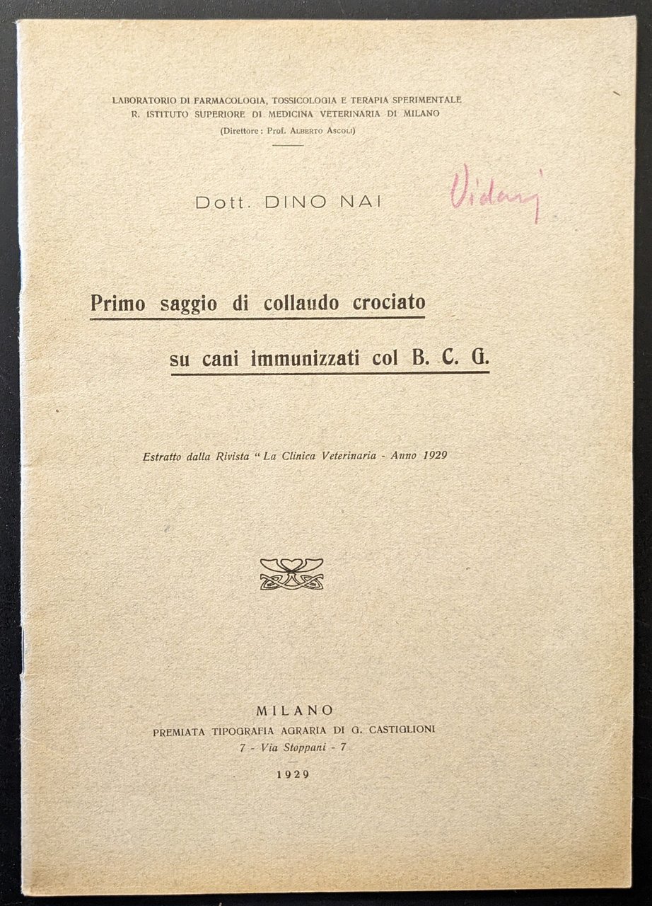 Primo saggio di collaudo crociato su cani immunizzati col B. … | Immagine principale