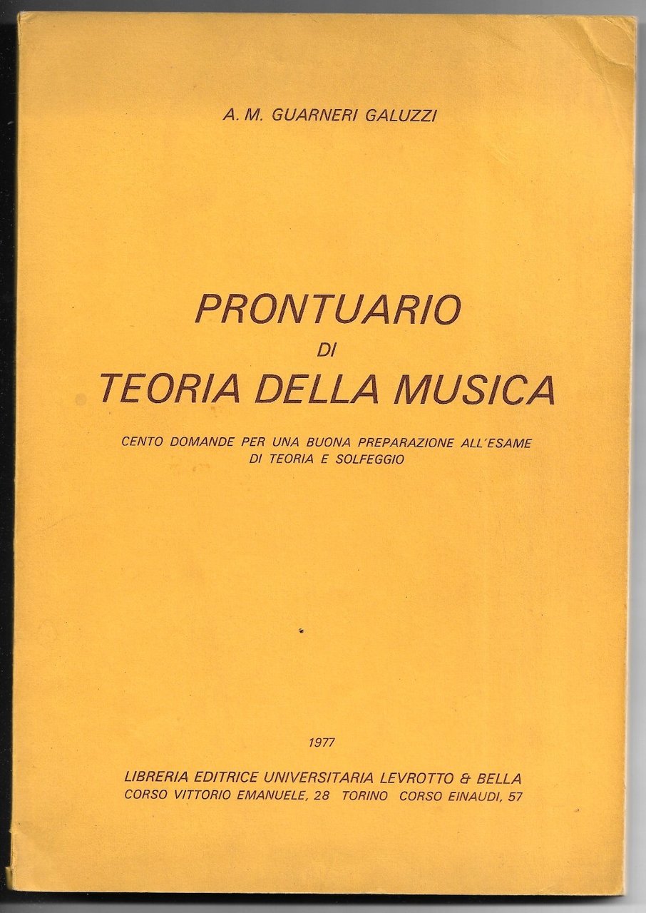 Prontuario di teoria della musica - Cento domande per una …