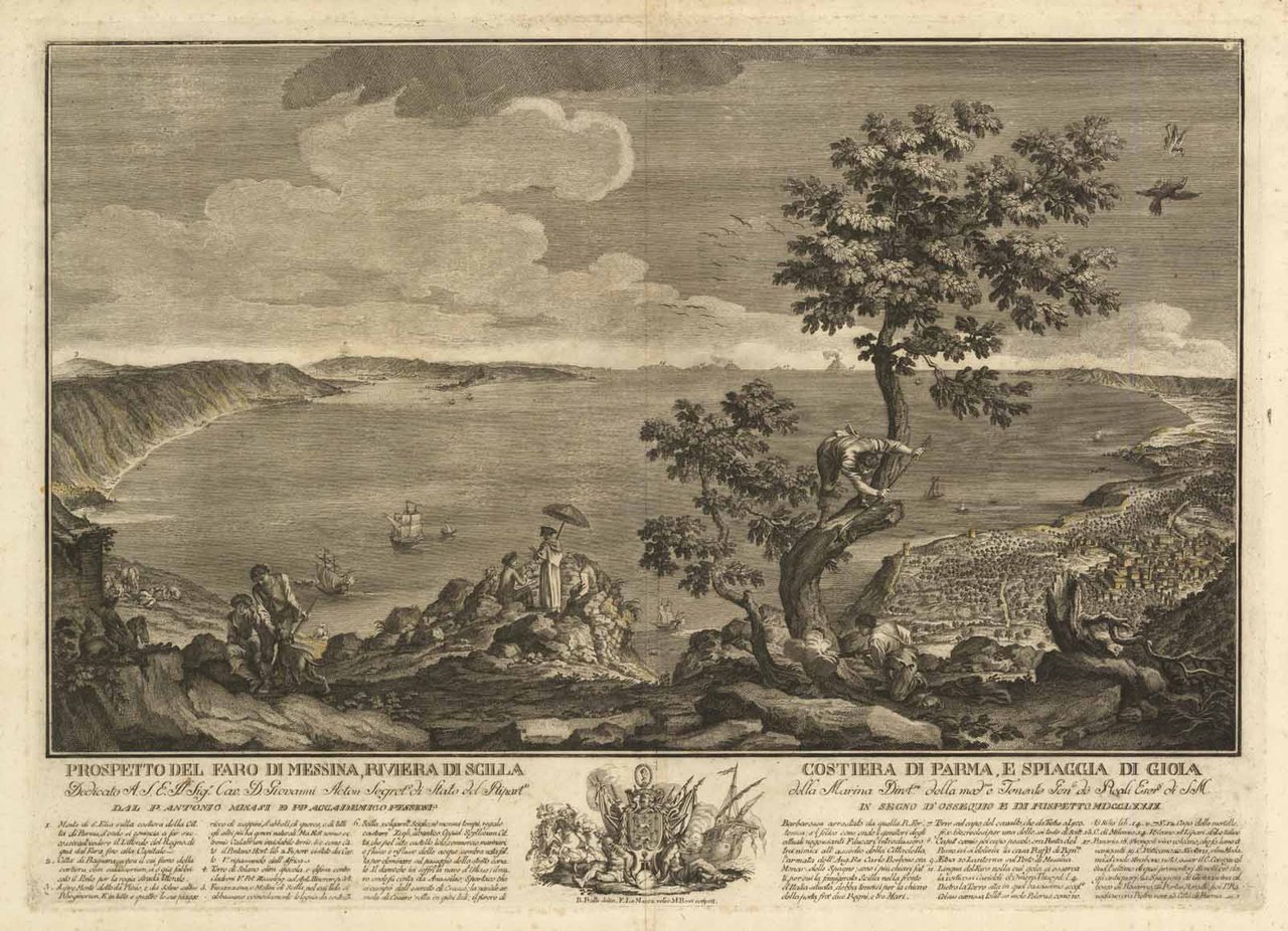 Prospetto del Faro di Messina Riviera di Scilla.