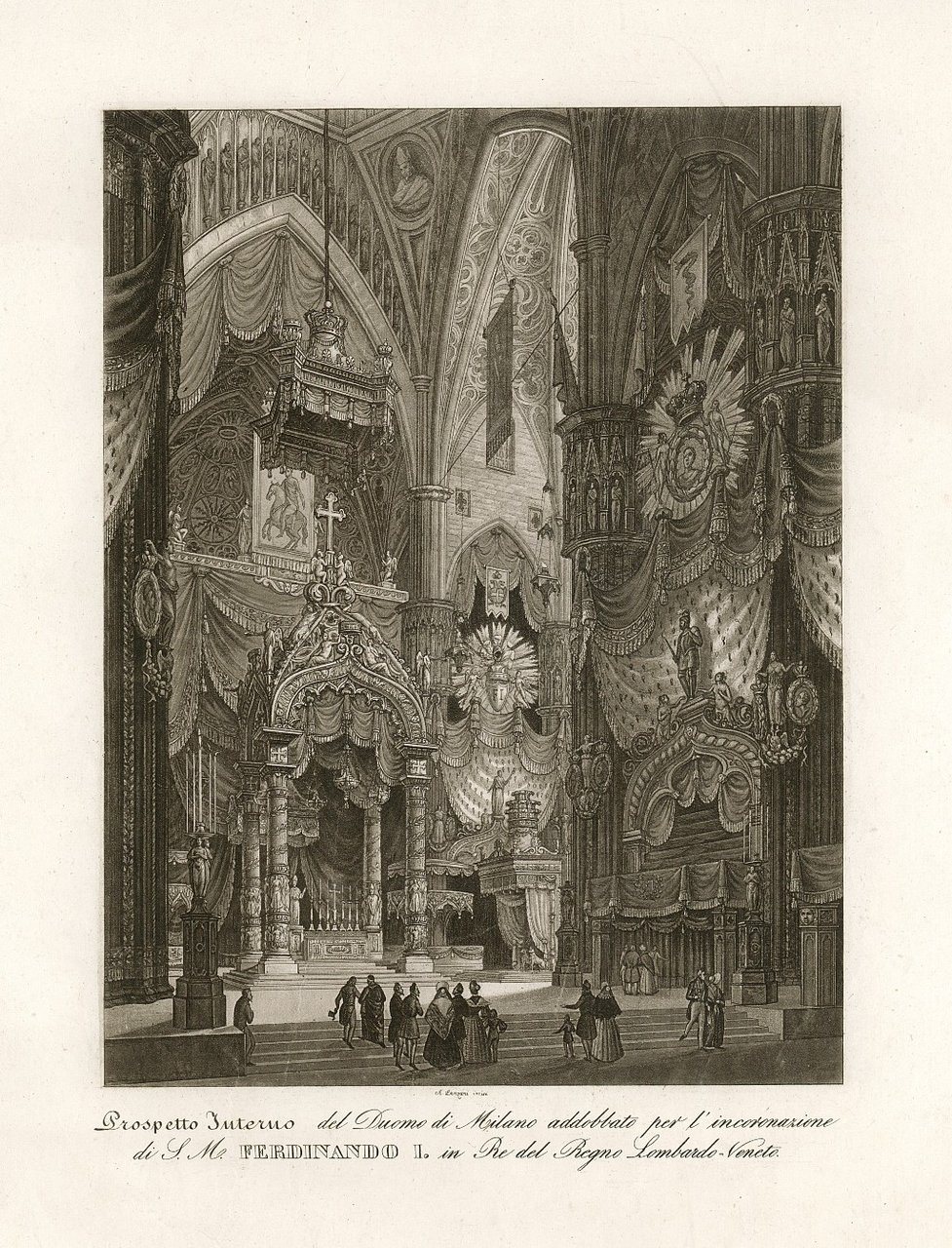 Prospetto Interno del Duomo di Milano addobbato per l'incoronazione di … | Immagine principale