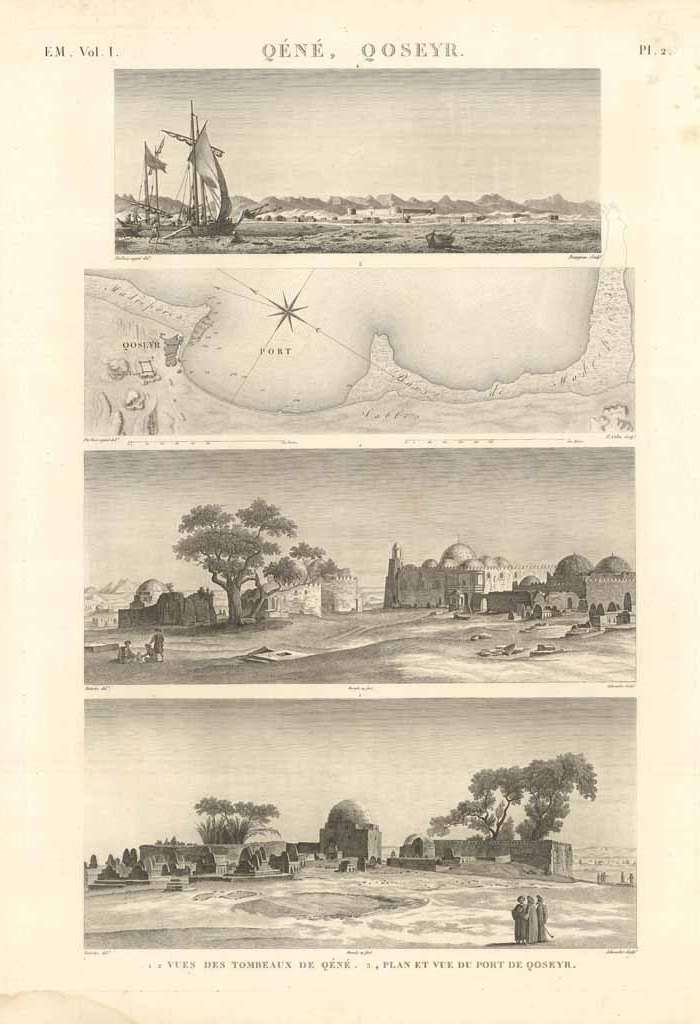 Qéné, Qoseyr - Vues des tombeaux de Qéné - Plan …