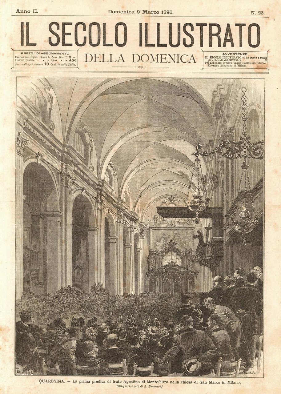 Quaresima. - La prima predica di frate Agostino di Montefeltro …