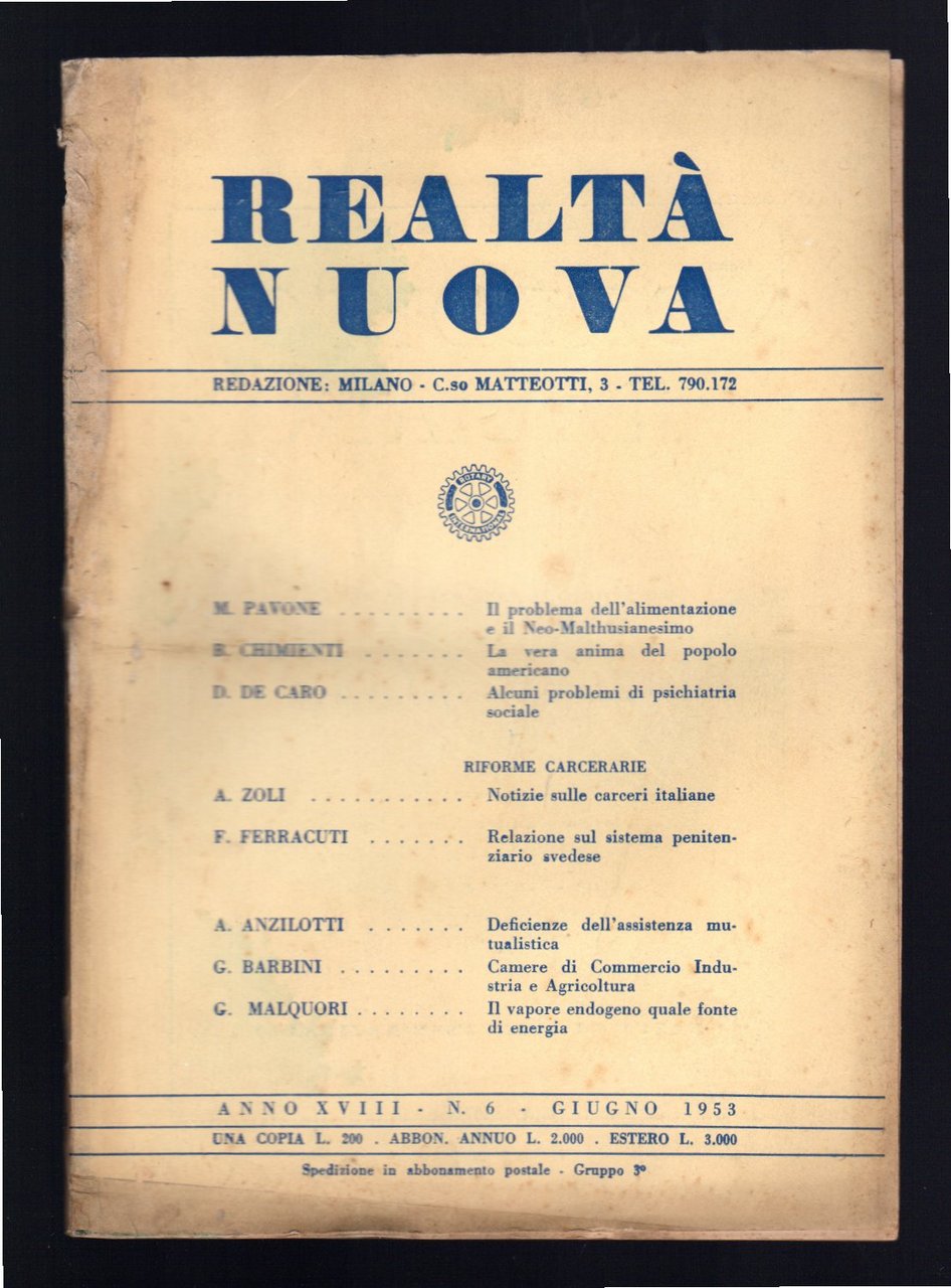 Realtà Nuova - Anno XVIII, 6