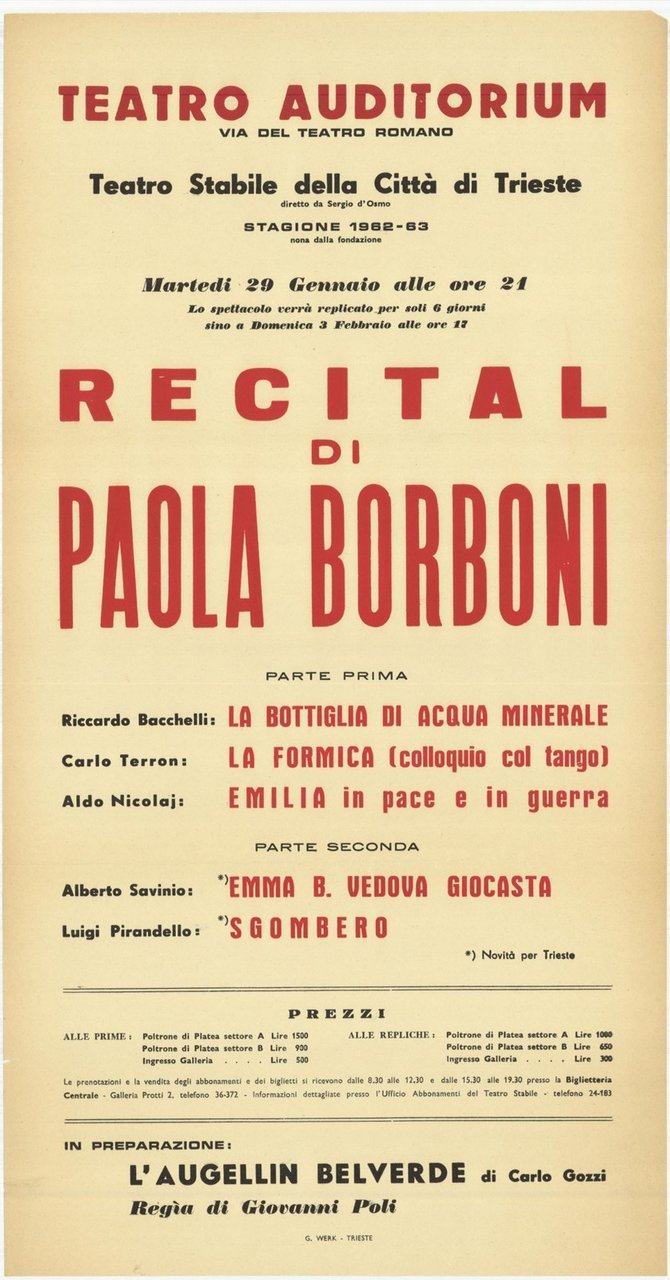 Recital di Paola Borboni
