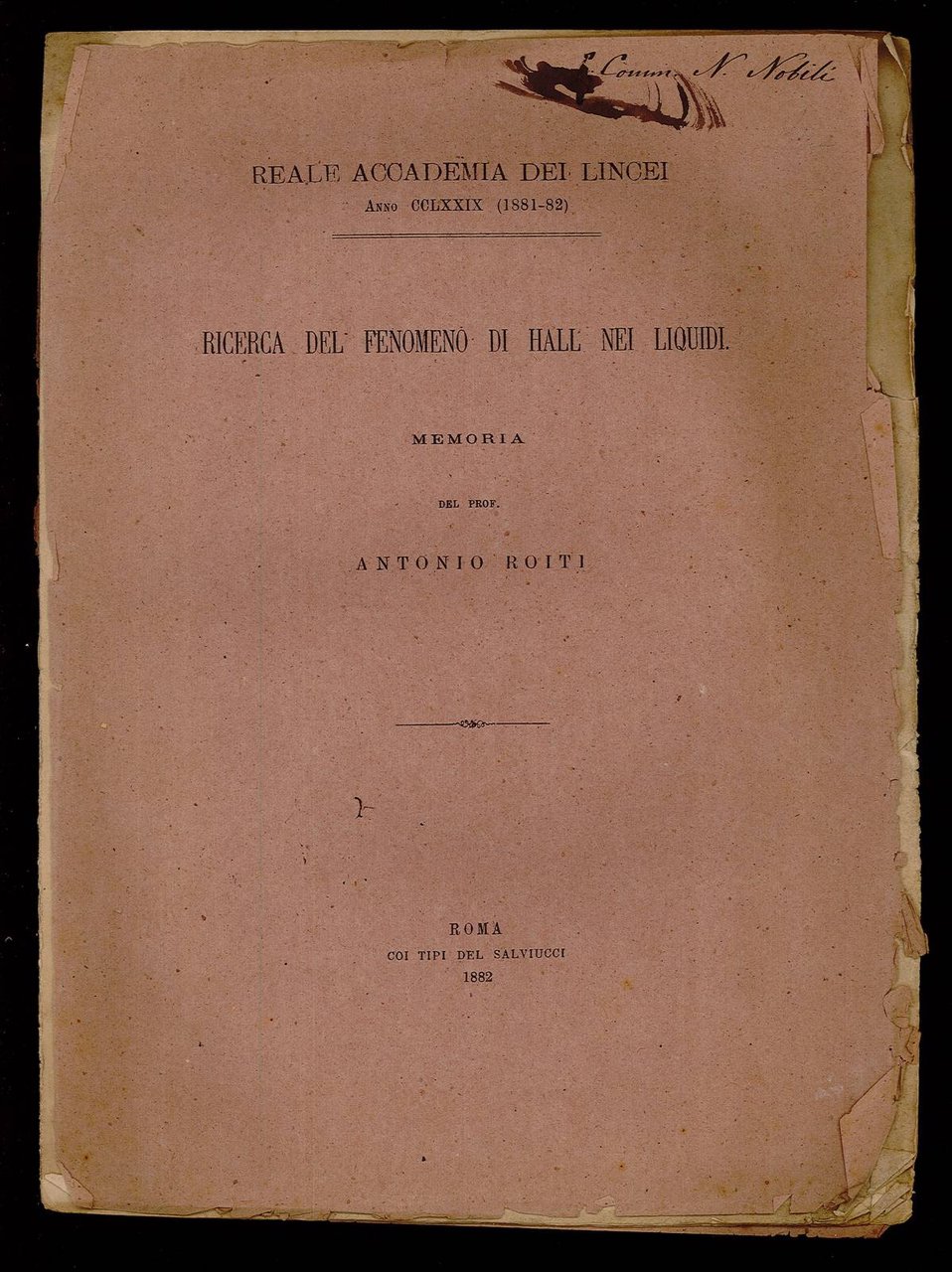 Ricerca del fenomeno di Hall nei liquidi