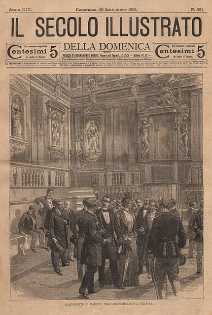 Ricevimento di Marconi nell’Archiginnasio a Bologna