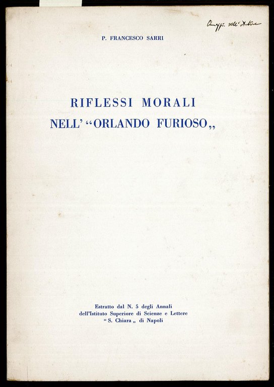 Riflessi morali nell’ “Orlando Furioso”