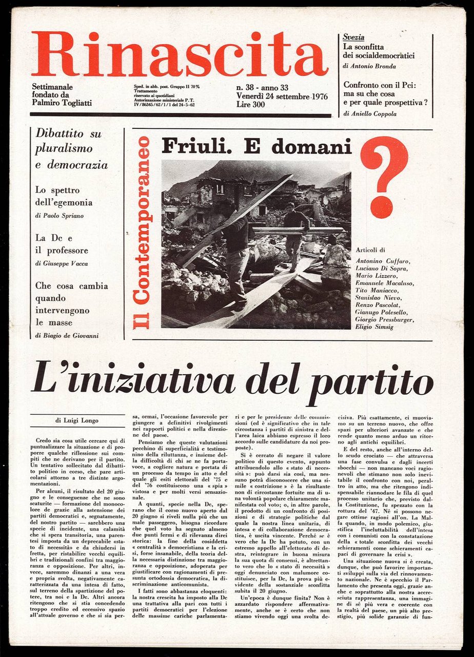 Rinascita Anno 33 n. 38 | Immagine principale