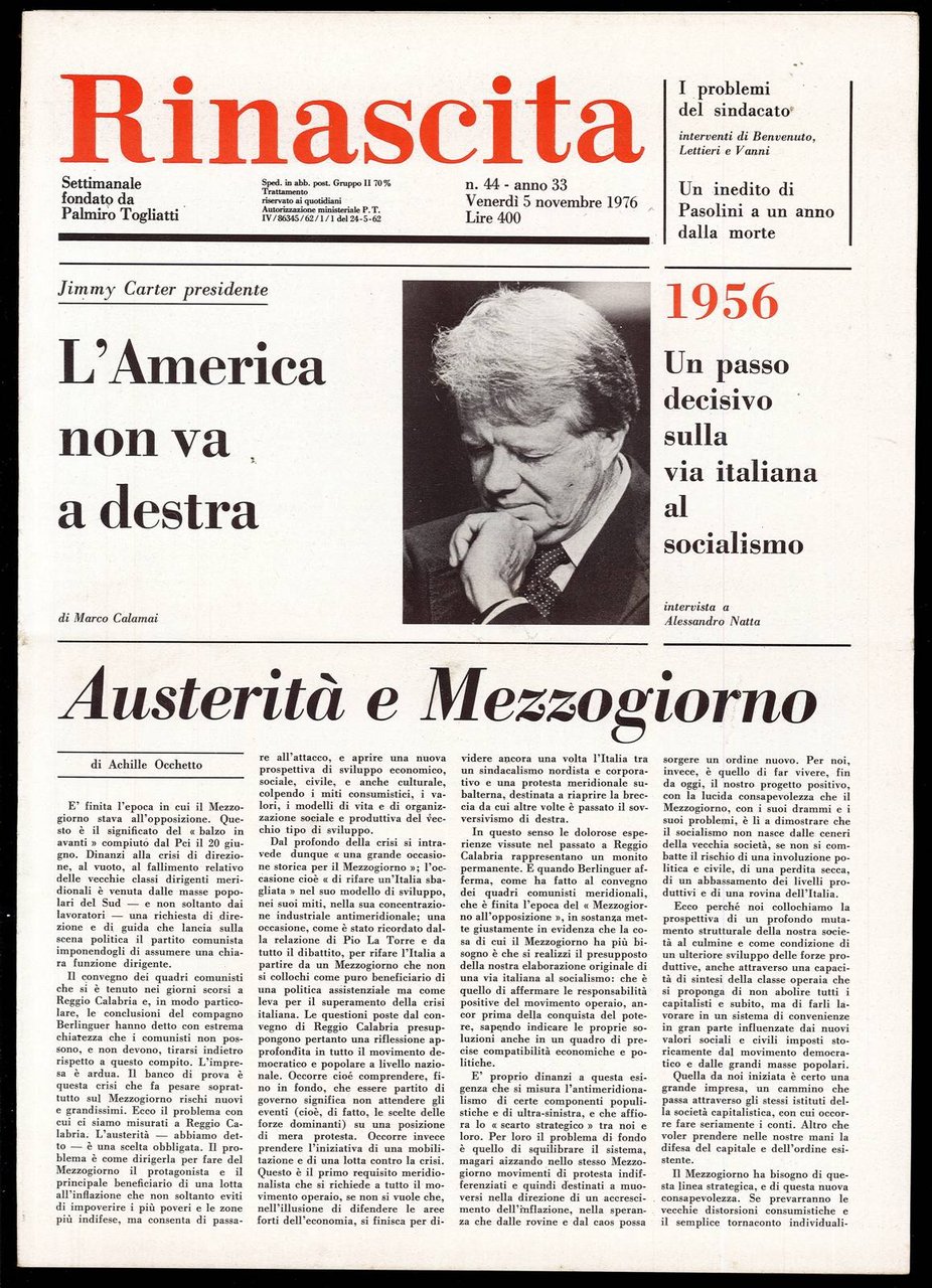 Rinascita Anno 33 n. 44 | Immagine principale