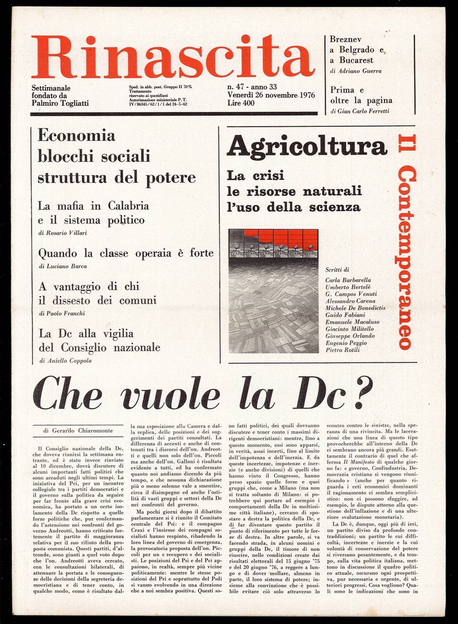Rinascita Anno 33 n. 47 | Immagine principale