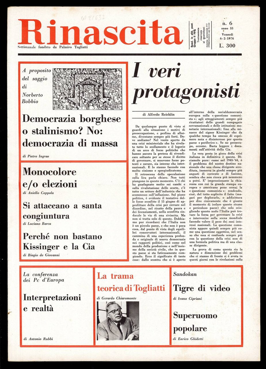 Rinascita Anno 33 n. 6 | Immagine principale