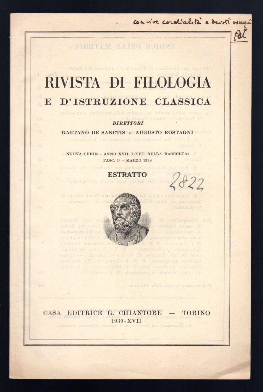 Rivista di Filologia e d'Istruzione classica