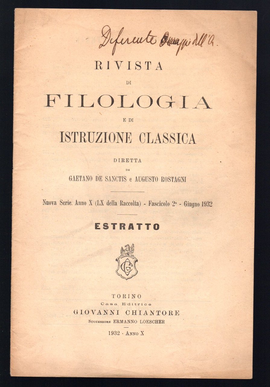Rivista di Filologia e di istruzione classica
