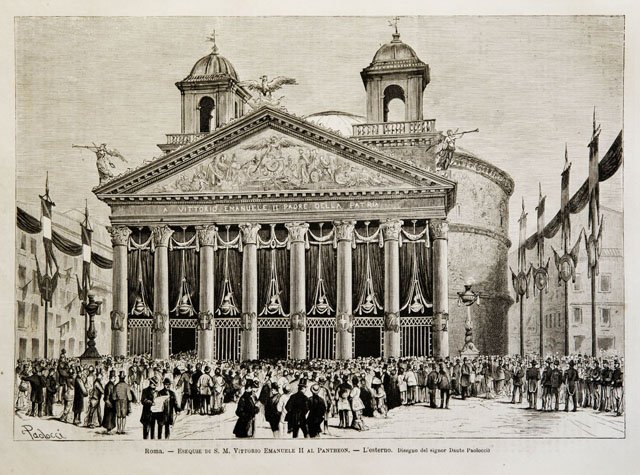 Roma.- Esequie di S. M. Vittorio Emanuele II al Pantheon.- …
