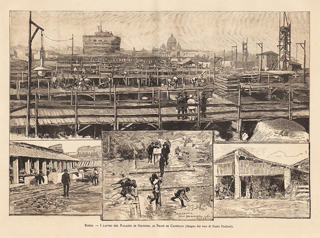 Roma - I lavori del Palazzo di Giustizia ai Prati …