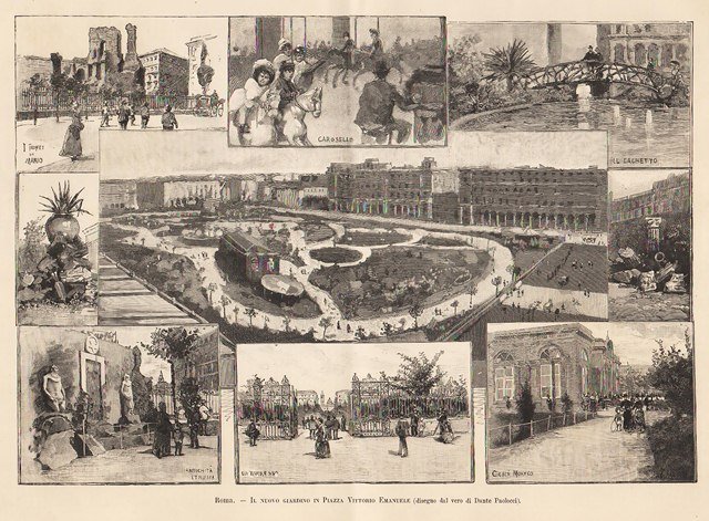 Roma - Il nuovo giardino in Piazza Vittorio Emanuele
