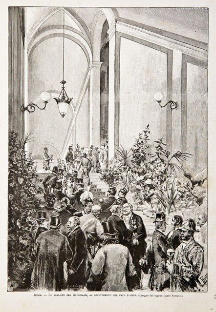 Roma.- Lo scalone del Quirinale, al ricevimento del capo d’anno