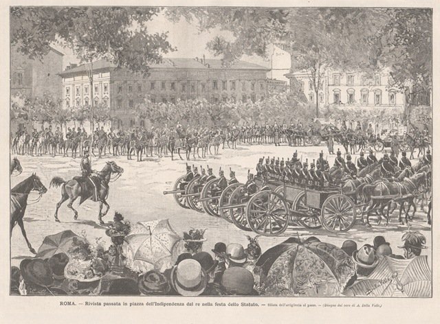 Roma - Rivista passata in piazza dell’Indipendenza dal re nella …