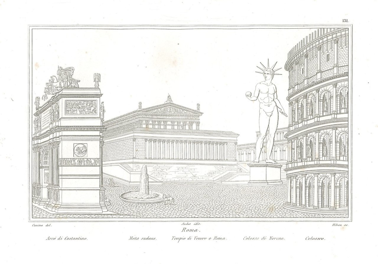 Roma. Arco di Costantino Meta sudans Tempio di venere Colosso …