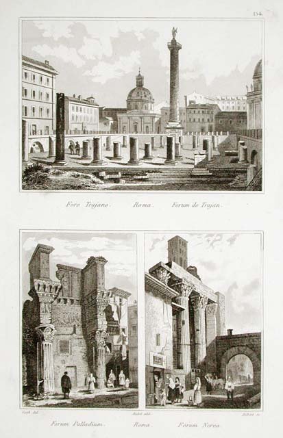 Roma. Foro Trajano - Forum Palladium. Forum Nerva