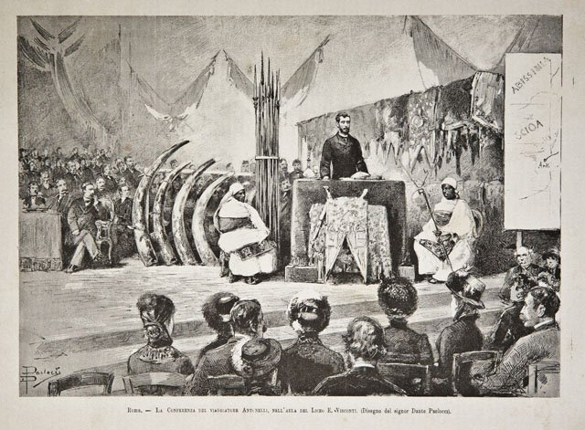 Roma / La Conferenza del viaggiatore Antonelli, nell’aula del Liceo …