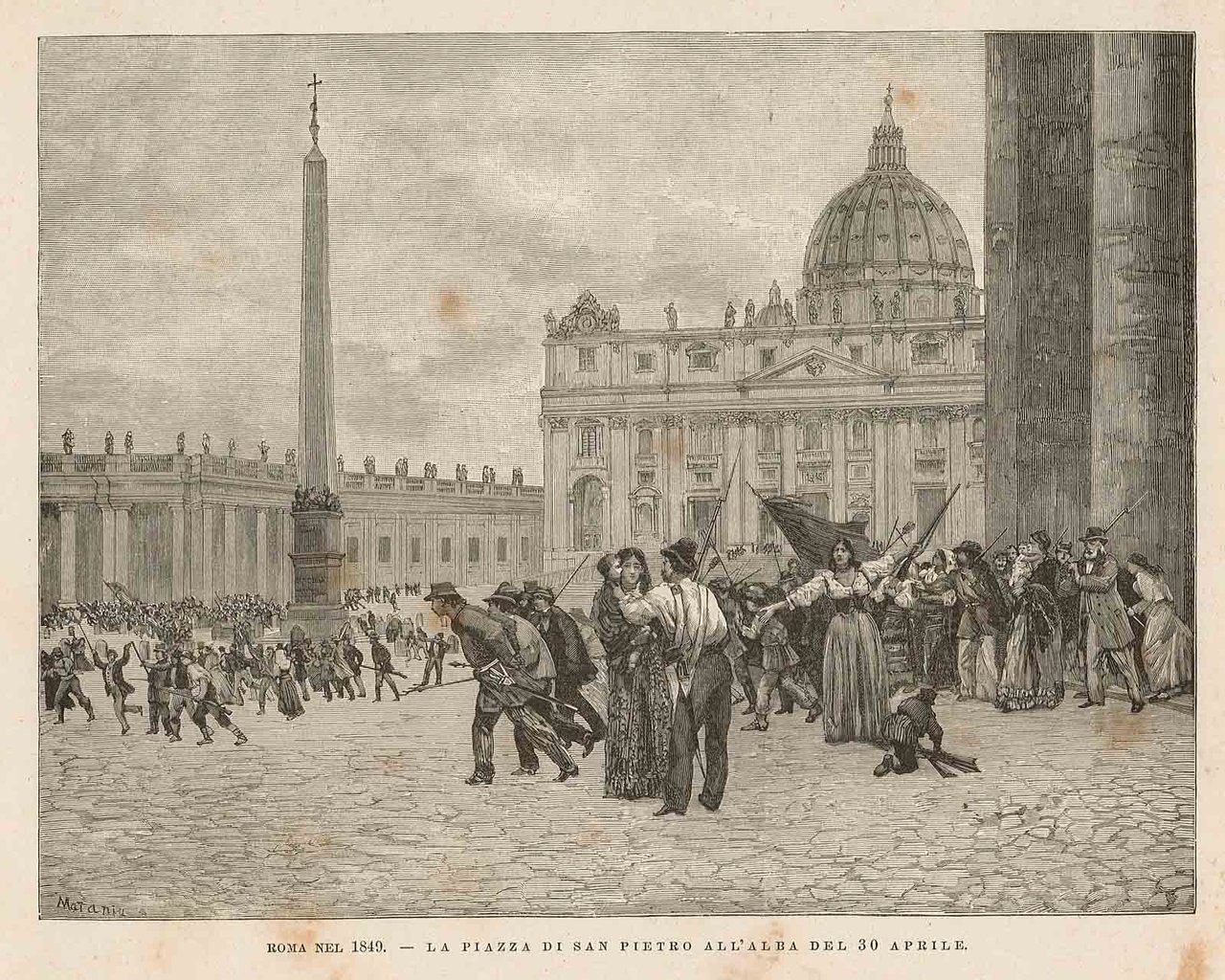 Roma nel 1849 - La Piazza di S.Pietro all'alba del …