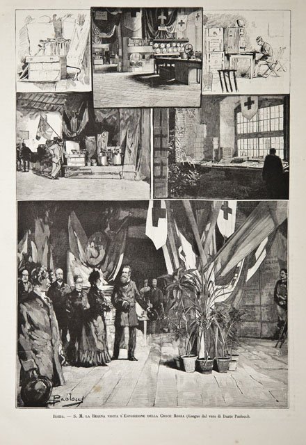 Roma / S. M. la Regina visita l’Esposizione della Croce …