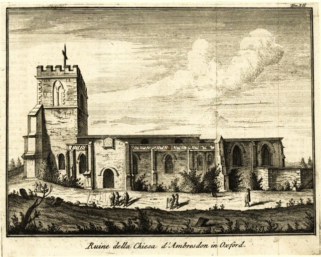 Ruine della Chiesa d'Ambresdon in Oxford
