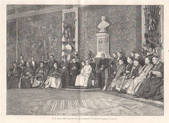 S. S. Leone XIII inaugura le sale Borgiane in Vaticano