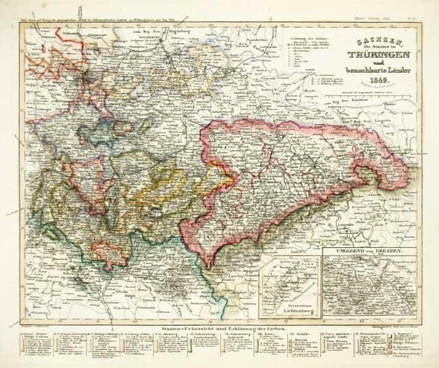Sachsen, die Staaten in Thuringen und benachbarte Lander 1849 | Immagine Gallery 2