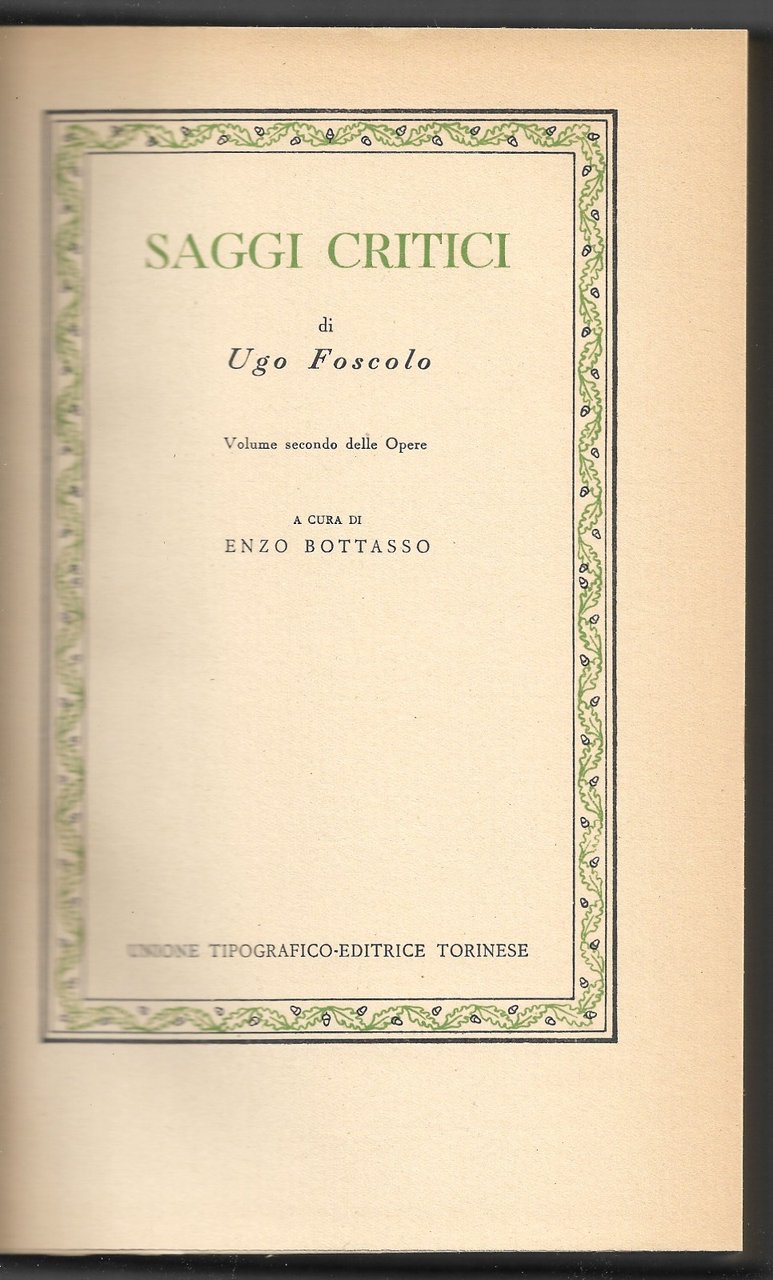 Saggi critici - Volume secondo delle opere