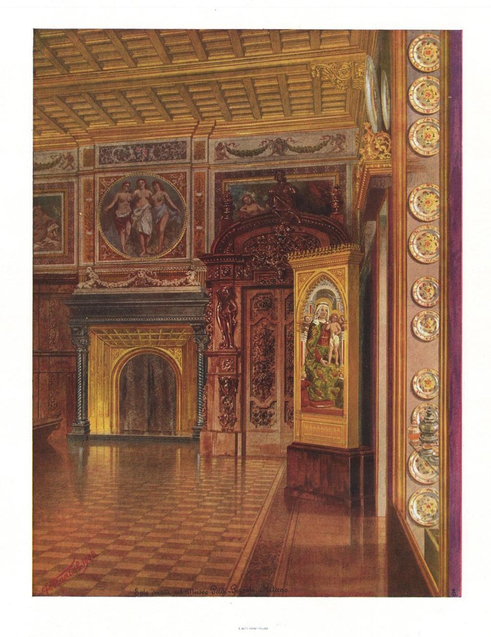 Sala dorata nel Museo Poldi - Pezzoli. Milano