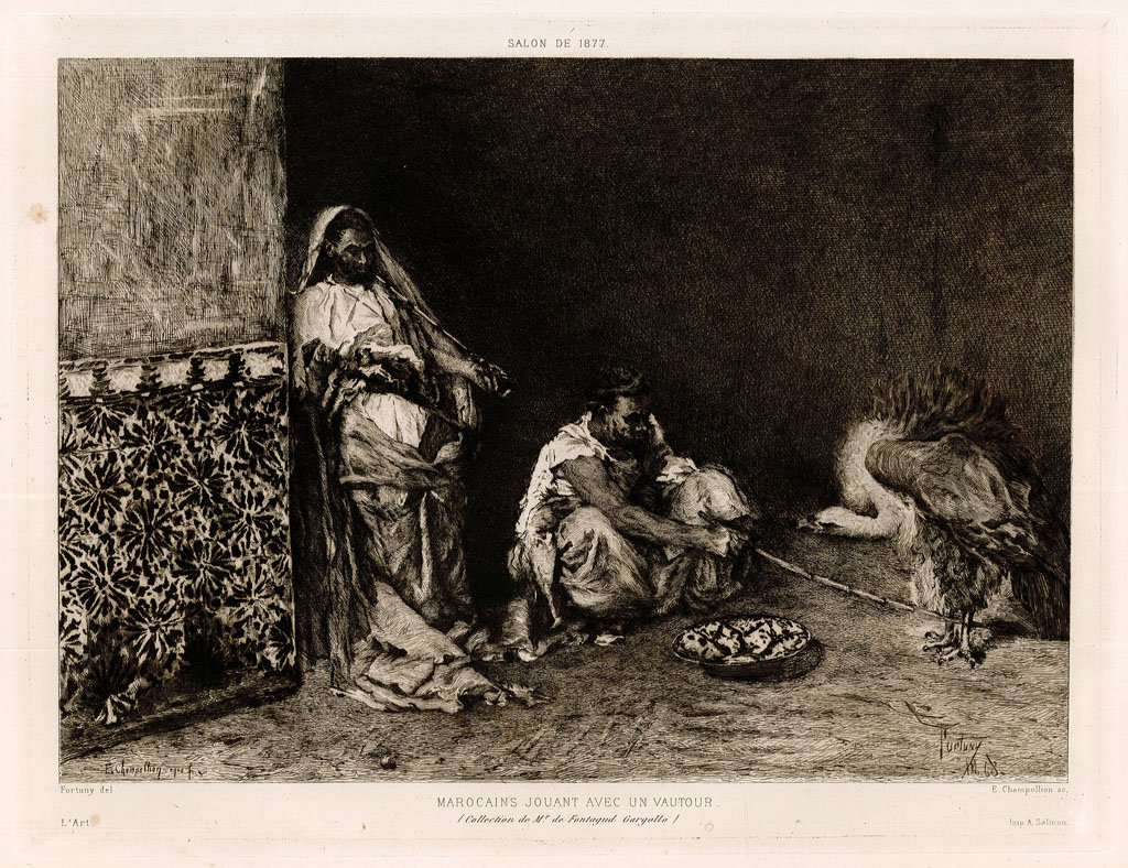 Salon de 1877 – Marocains jouant avec un vautour