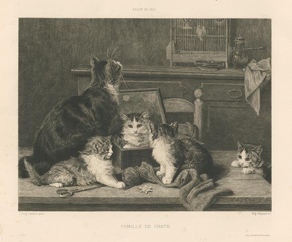 Salon de 1887 – Famille de chats