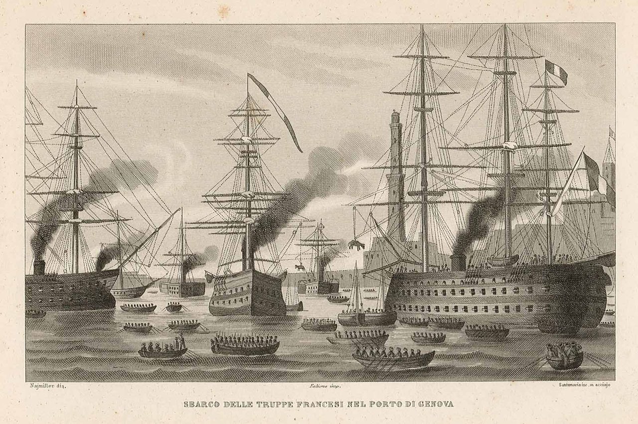 Sbarco dellle truppe francesi nel porto di Genova | Immagine principale