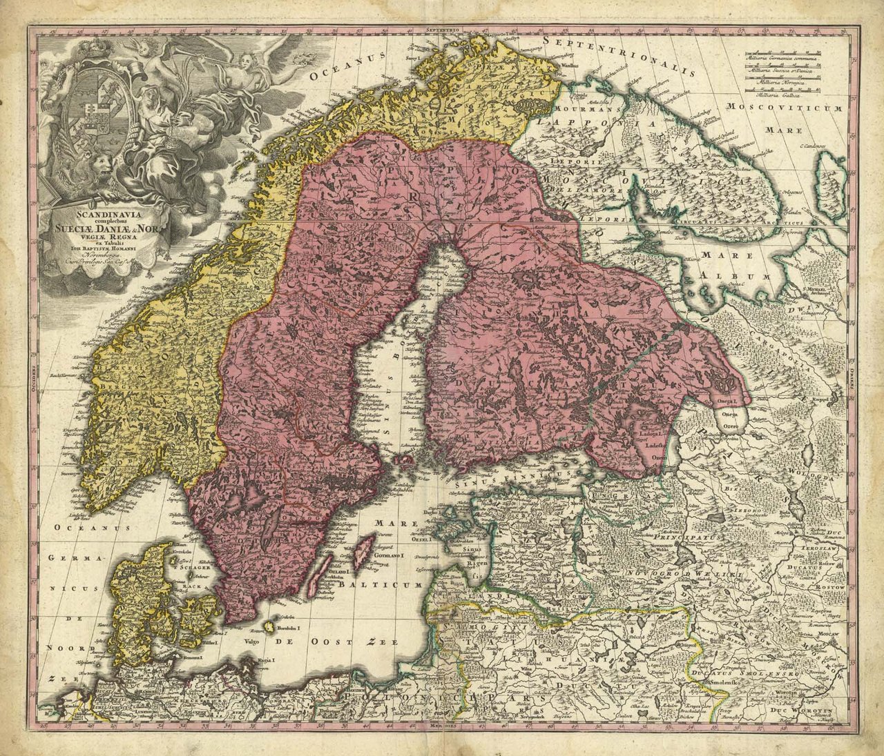 Scandinavia complecten Sveciae Daniae & Norvegiae Regna.