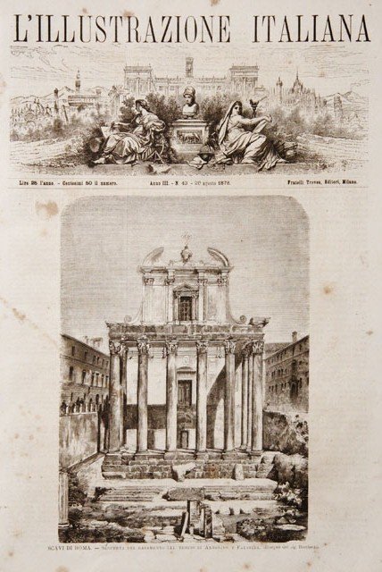 Scavi di Roma.- Scoperta del basamento del tempio di Antonino …