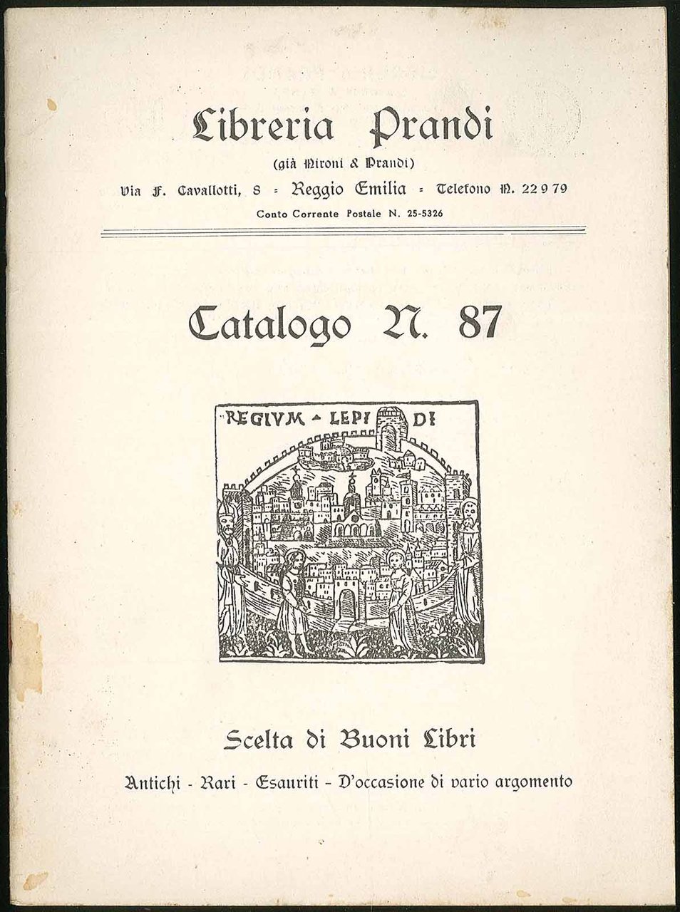 Scelta di buoni libri catalogo n. 87