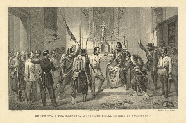 Scoperta d' una bandiera austriaca nella Chiesa di Solferino | Immagine principale