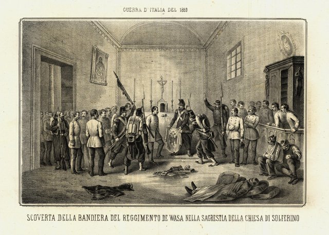 Scoverta della bandiera del reggimento de Wasa nella sagrestia della … | Immagine principale