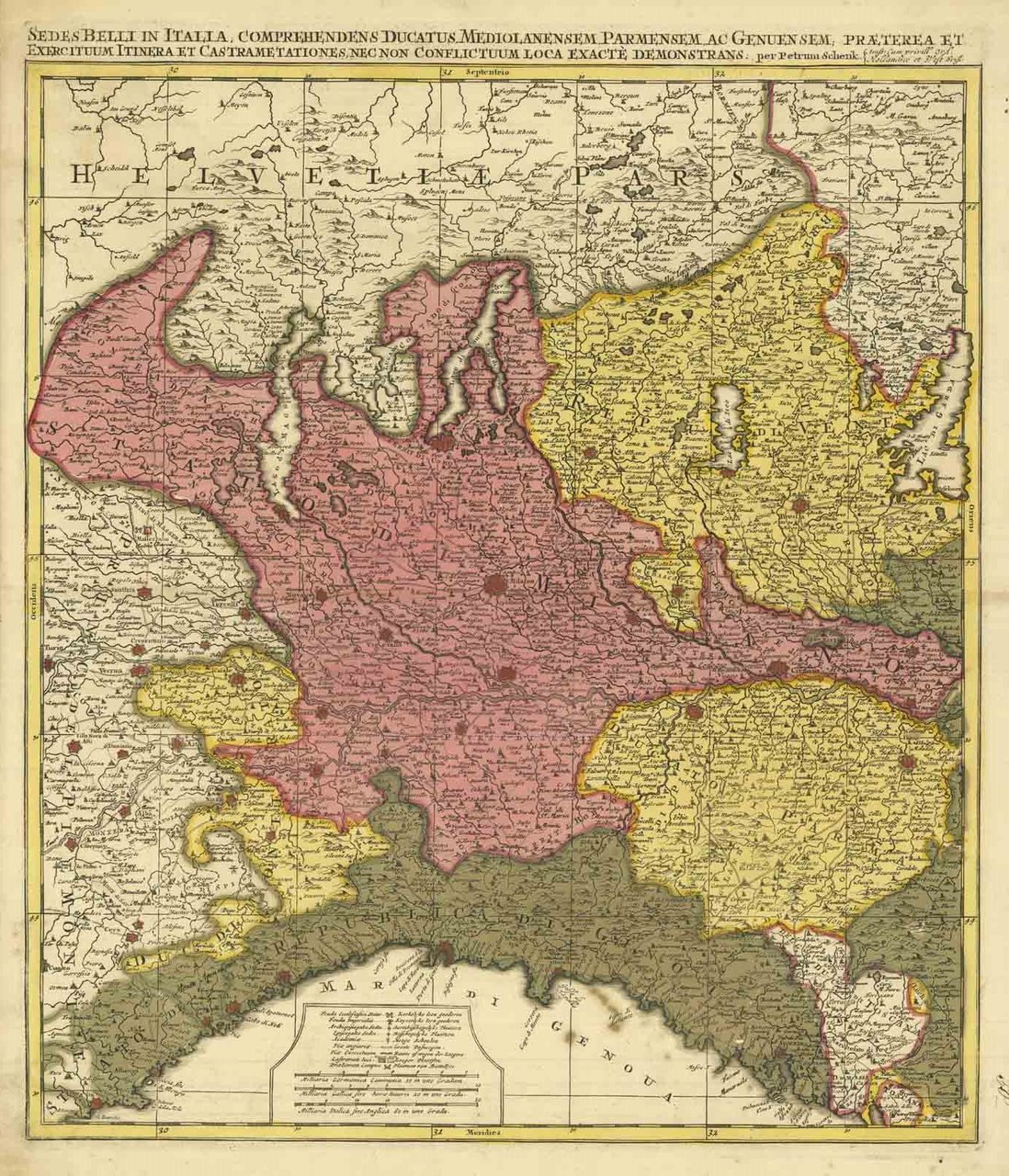 SEDES BELLI IN ITALIA, COMPREHENDENS DUCATUS MEDIOLANENSEM, PARMENSEM, AC GENUENSEM; …